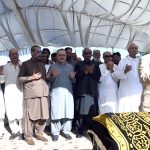 Sindh Governor Muhammad Nehal Hashmi, along with Sindh Minister’s & Senator’s and others family members offering dua during attends funeral prayers of Senator Sherry Rehman's daughter Marvi Malik at