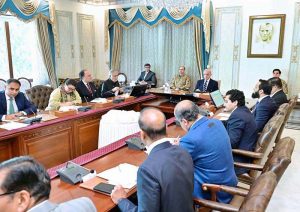 Prime Minister Muhammad Shehbaz Sharif chairs a meeting regarding enforcement of austerity and relief measures and conservation and management of petroleum reserves in the wake of emerging situation in the region.