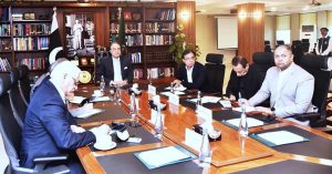 Federal Minister for Finance and Revenue, Senator Muhammad Aurangzeb, chairing a high-level consultative session at the Finance Division on petroleum prices and targeted subsidy reforms.