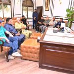 DPO Dost Muhammad addressing the introductory meeting of print media at DPO office