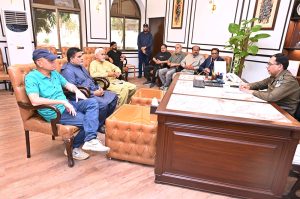 DPO Dost Muhammad addressing the introductory meeting of print media at DPO office