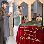 Chairman Pakistan Peoples Party Bilawal Bhutto Zardari along with Chief Minister Sindh Syed Murad Ali Shah offering Fateha on grave of Shaheed Mohtarma Benazir Bhutto on the first day of Eidul Fitr at Garhi Khuda Bakhsh