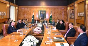 President Asif Ali Zardari chairing a high-level meeting at Aiwan-e-Sadr along with Prime Minister Muhammad Shehbaz Sharif, Field Marshal Syed Asim Munir, NI (M), HJ, COAS & Chief of Defence Forces and cabinet members.