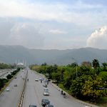 An eye catching view of the city after light rain experienced in the federal capital
