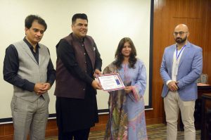 Dr Rana Shahzad Qaiser Director General - II Science and Information Technology Department Sindh Govt distributes certificates to students at the Graduation & certificate awarding ceremony organizes by E- Commerce influencers.