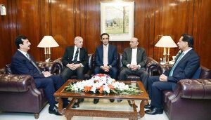 President Asif Ali Zardari, Prime Minister Muhammad Shehbaz Sharif, Speaker National Assembly Sardar Ayaz Sadiq, Chairman Senate Syed Yousuf Raza Gilani and Chairman People’s Party Bilawal Bhutto Zardari prior to the President’s address to the joint session of Parliament at Parliament House