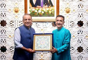 Federal Minister for Communications Abdul Aleem Khan held meeting with Ambassador of Tajikistan H.E. Sharifzoda Yusuf Toir at Diplomatic Enclave.