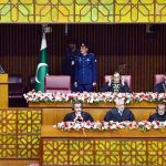 President Asif Ali Zardari addresses the joint session of Parliament at Parliament House