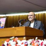 President Asif Ali Zardari addresses the joint session of Parliament at Parliament House