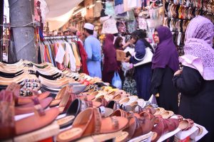 People shopping for Eid at Bohri Bazaar in the fasting month of Ramazan