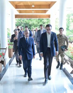 Chairman Pakistan People's Party Bilawal Bhutto Zardari calls on Prime Minister Muhammad Shehbaz Sharif.