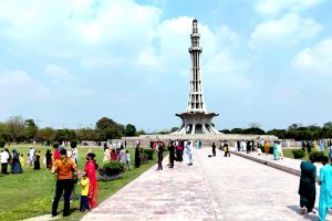 A large number of people visit Iqbal Park on the third day of Eid celebrations in the city