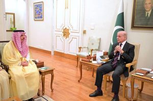 Foreign Minister of Kingdom of Saudi Arabia Prince Faisal bin Farhan Al-Saud calls on Prime Minister Muhammad Shehbaz Sharif.