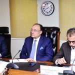Federal Minister for Finance and Revenue, Senator Muhammad Aurangzeb chairing a meeting of the committee constituted by the Prime Minister to monitor petrol prices and supply dynamics amid regional tensions at the Finance Division