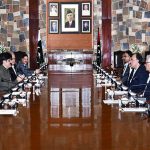 Sindh Chief Minister Syed Murad Ali Shah meets Federal Finance Minister Muhammad Aurangzeb and Federal Petroleum Minister Ali Pervaiz Malik at the CM House to review the impact of escalating tensions in Iran on Pakistan’s energy supplies and overall economy