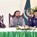 Balochistan Chief Minister Mir Sarfraz Bugti addressing a press conference