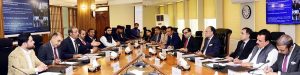 Federal Minister for Finance and Revenue, Senator Muhammad Aurangzeb, holding a meeting with a delegation of the Rawalpindi Chamber of Commerce and Industry (RCCI) led by President Usman Shaukat and Group Leader Sohail Altaf at the Finance Division.
