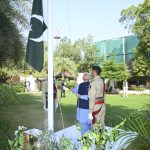 Prime Minister Muhammad Shehbaz Sharif hoists the National Flag to mark the celebrations of Pakistan Day