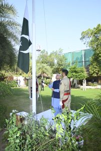 Prime Minister Muhammad Shehbaz Sharif hoists the National Flag to mark the celebrations of Pakistan Day