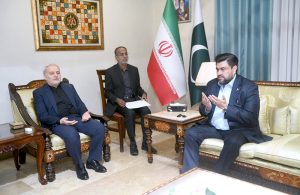 Governor Sindh Kamran Khan Tessori meets with Iranian Ambassador Dr. Reza Amiri Moghaddam at the Iranian Embassy in Islamabad and prays for the elevation of the ranks of Ayatollah Ali Khamenei and other top Iranian leaders upon their martyrdom.