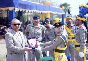 Federal Minister for Communications Abdul Aleem Khan inspecting 12th Passing out Parade at Motorway Police Training College.