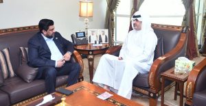 Governor Sindh Kamran Khan Tessori meets with Ambassador of the state of Qatar, Ali Mubarak Ali Essa Al-Khater at the Qatari Embassy.