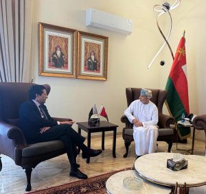 Federal Minister for Petroleum Ali Pervaiz Malik held a meeting with H.E. Fahad Bin Sulaiman Bin Khalaf Alkharusi, Ambassador of the Sultanate of Oman to Pakistan.