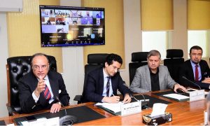 Federal Minister for Finance and Revenue, Senator Muhammad Aurangzeb, chairing a meeting of the Committee to Monitor Petrol Prices to review petroleum stocks, global supply chain developments, and national energy preparedness at the Finance Division.