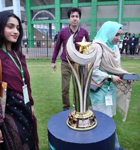 Pakistan Cricket Board (PCB) unveiled the trophy ahead of 11th edition of Pakistan Super League (PSL) at Imran Khan Cricket Stadium, which is set to begin on March 26