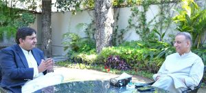 Federal Minister for Communications Abdul Aleem Khan calls on by Speaker Punjab Assembly Malik Ahmed Khan