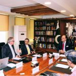 Federal Minister for Finance and Revenue, Senator Muhammad Aurangzeb in a meeting with Robert Jan Siegert, Ambassador of the Kingdom of the Netherlands to Pakistan, along with representatives of Engro Corporation and Engro Vopak Terminal Limited, at the Finance Division