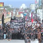 Main mourning procession on the occasion of Youm-e-Ali passes through M.A. Jinnah Road
