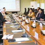 Federal Minister for Finance and Revenue, Senator Muhammad Aurangzeb chairing a meeting of the Committee to Monitor Petrol Prices to review petroleum stocks, global supply chain developments and national energy preparedness at the Finance Division
