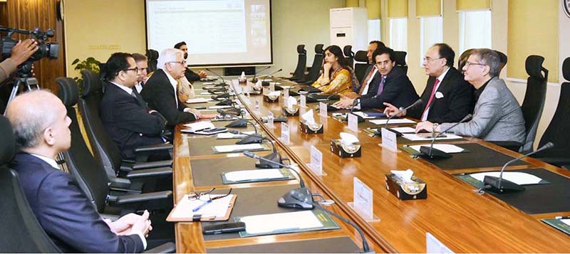 Federal Minister for Finance and Revenue, Senator Muhammad Aurangzeb chairing a meeting of the Committee to Monitor Petrol Prices to review petroleum stocks, global supply chain developments and national energy preparedness at the Finance Division