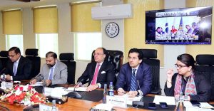 Federal Minister for Finance and Revenue, Senator Muhammad Aurangzeb, chairing a high-level meeting with Federal and Provincial leadership on petroleum pricing and targeted subsidy reforms at the Finance Division