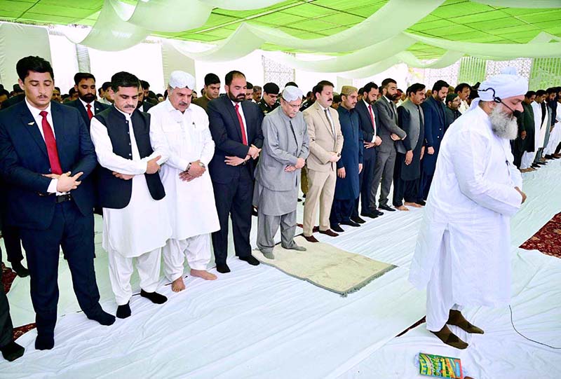 President Asif Ali Zardari offering Eid ul Fitr prayers at Zardari House