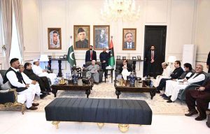 President Asif Ali Zardari meeting elected representatives and notables at Zardari House on the occasion of Eid ul Fitr