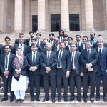Group photo of Sindh High Court Bar Association officials with Governor Sindh Syed Muhammad Nehal Hashmi