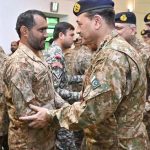 Field Marshal Syed Asim Munir, NI (M), HJ, COAS & CDF exchanging Eid greetings after offering Eid-ul-Fitr prayers
