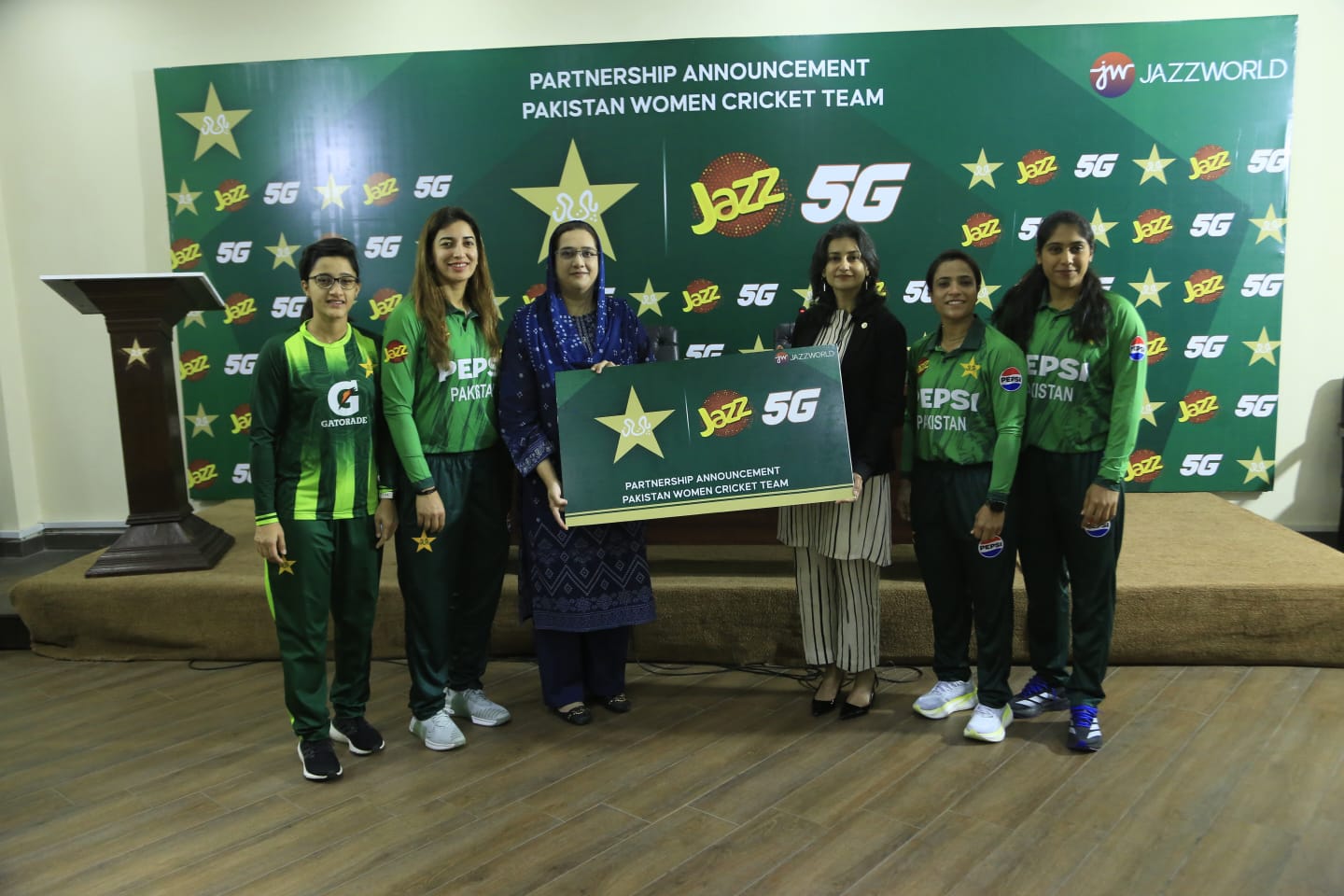 Jazz and PCB executives shake hands, powering women's cricket in Pakistan
