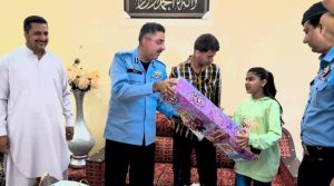 IGP Rizvi visits family of martyred SI Haider Shah, distributes Eid gifts