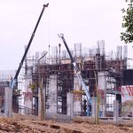A view of the construction work underway on the Marka-e-Haq Monument in Islamabad, being built to honour Pakistan’s defenders