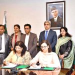 Education Minister Dr. Khalid Maqbool Siddiqui and Secretary Nadeem Mahbub witnessing the signing ceremony of MOU on Provision of Remedial Therapy Services