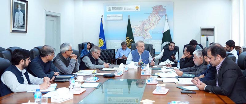 Federal Minister for Communications Abdul Aleem Khan chairing an important meeting regarding National Highway Authority, at Ministry of Communications