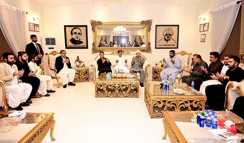 President Asif Ali Zardari visited the village of Rais Ghulam Qadir Marri to offer condolences on the passing of PPP leader Haji Ghulam Qadir Marri