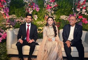 President Asif Ali Zardari gracing the engagement ceremony of the daughter of Nawab Shahzad Ali Khan