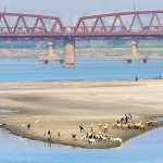 The dry bed of the Indus River at Hussainabad highlights the ongoing water shortage, severely impacting irrigation, farming, and daily life in the surrounding areas