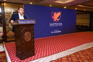 Commissioner Peshawar division Riaz Khan Mehsood addressing during Exclusive Preview of Sapphire International School