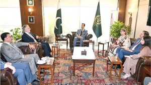 Chairman Senate, Syed Yousuf Raza Gilani in a meeting with Lt. Gen. (R) Nazir Ahmed, Chairman N.A.B at Parliament House