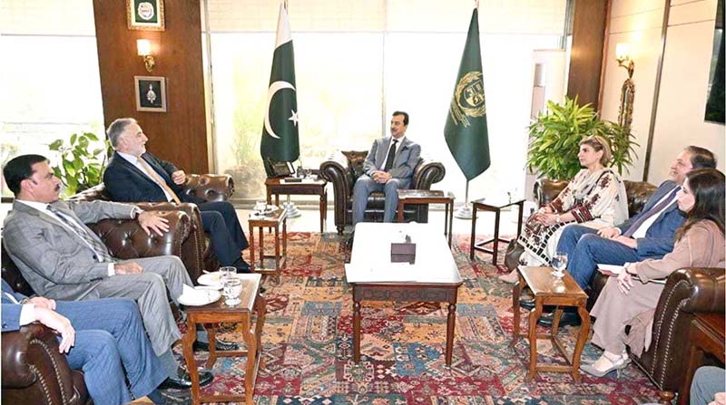 Chairman Senate, Syed Yousuf Raza Gilani in a meeting with Lt. Gen. (R) Nazir Ahmed, Chairman N.A.B at Parliament House